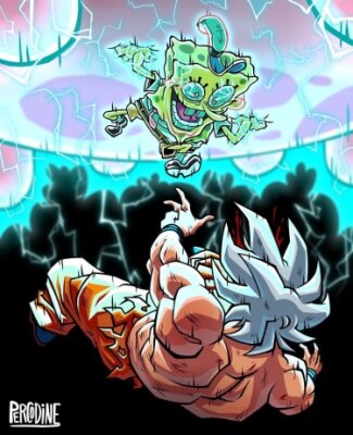 Драконий жемчуг &amp; Человек бензопила X Губка Боб